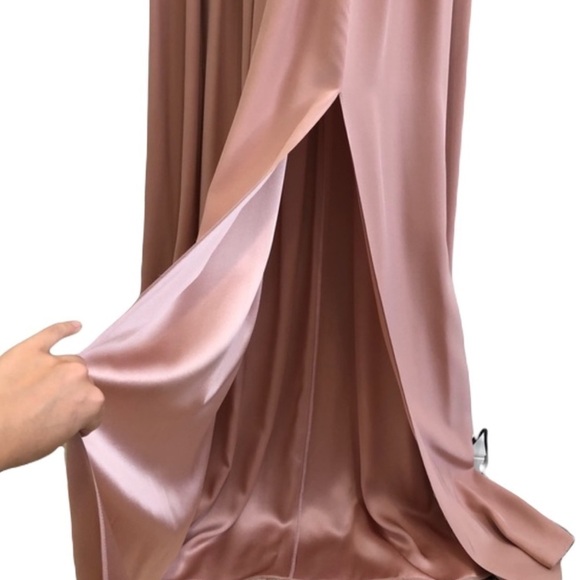 Amanda Uprichard Wren Silk Blush Pink Maxi Dress M - Picture 5 of 15